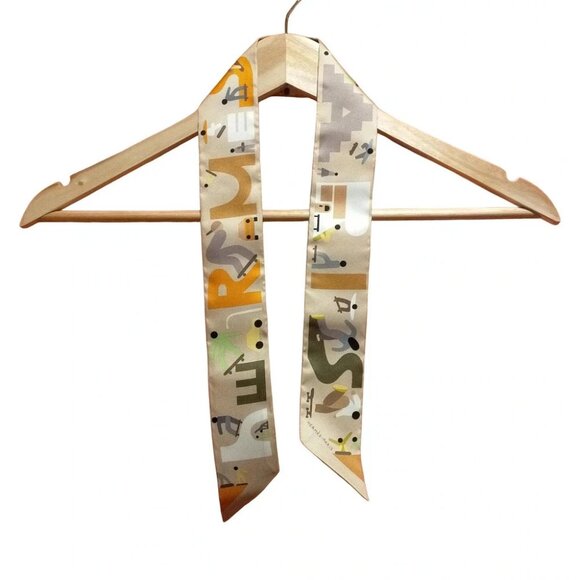 Auth HERMES Twilly 064176S Beige Multi Silk - Scarf - Picture 1 of 4
